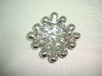 1950s Style Blue and Clear Faceted Lucite Stone Flower Shaped Brooch