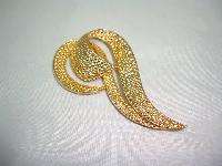 Vintage 50s Amazing Large Stylised Swirl Gold Marcasite Brooch Quality