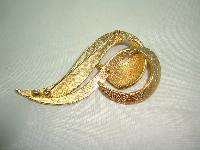 Vintage 50s Amazing Large Stylised Swirl Gold Marcasite Brooch Quality