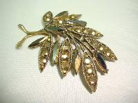 1940s Signed Weiss Smokey Rhinestone Demi Parure Brooch and Earrings 