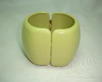 Fabulous Wide Chunky Green Plastic Magnetic Clamper Bangle Bracelet