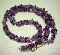 Attractive Real Amethyst Quartz Polished Smooth Chip Bead Necklace