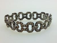 Vintage 30s Art Deco Sparkling Paste Diamante Fancy Link Bracelet