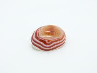 Antique Victorian Beautiful Banded Orange Agate Stone Oval Domed Brooch 
