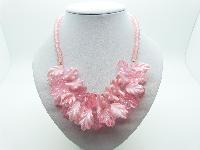 Vintage 60s Stunning Two Tone Pink Lucite Bead Cluster Garland Necklace