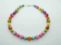 Stunning Multicoloured Plastic and Glass Bead One Off Necklace Unique!