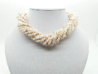 Vintage 60s Convertible Ten Row White Pukka Shell Chip Necklace Fab Clasp!