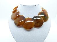Brand New Laura Ashley Chunky Faux Smooth Tortoiseshell Acrylic Statement Necklace