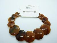 Brand New Laura Ashley Chunky Faux Smooth Tortoiseshell Acrylic Statement Necklace