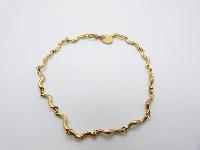 Signed Dyrberg Kern Fancy Wavy Link Goldtone Designer Necklace