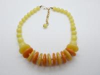 Vintage 60s Juicy Orange and Lemon Lucite Disc Bead Necklace Unique