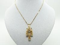 Vintage 60s Signed Attwood and Sawyer Gold and Diamante Pendant and Chain
