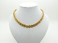 Designer Signed YR Gold Plated Heart Shaped Textured Link Necklace 