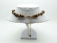 Lovely Real Tigers Eye Bead Necklace with Tigers Eye Heart Pendant 50cms