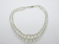 Vintage 30s Stunning Quality Two Row Crystal Glass Faceted Bead Necklace 47cms