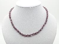 Vintage 30s Style Pretty Purple Glass Faceted Bead Necklace 43cms