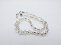 Vintage 50s Pretty AB Crystal Glass Bead Necklace 48cms Long