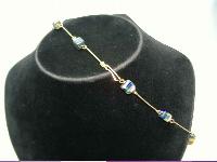 Vintage Art Deco 30s Pretty Rolled Gold End of Day Glass Bead Necklace