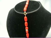 Vintage 50s Long Red Czech Glass Bead Necklace WOW