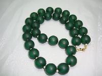 Vintage 50s Chunky Green Lucite Moonglow Bead Necklace