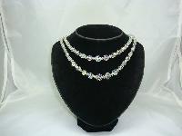 1950s 2 Row Sparkling AB Crystal Glass Bead Necklace