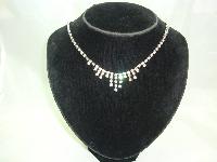 Vintage 50s Sparkling Diamante Graduated Drop Necklace