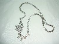 Vintage 50s Sparkling Diamante Graduated Drop Necklace