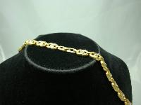Vintage 80s Stunning Diamante Fancy Gold Link Necklace
