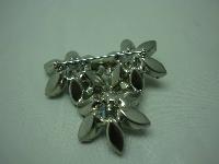 Vintage 50s Stunning Large Opaline Glass and Diamante Flower Brooch 