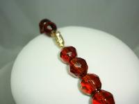 Vintage 50s Quality Long Amber Glass Bead Necklace