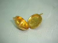 80s Estee Lauder Turquoise Perfume Gold Pillbox Compact