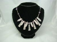 Stunning Contemporary Modernist Silver & Rose Quartz Necklace