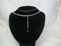 Vintage 50s Style Silver Heart Shaped Dangle Charm Necklace 