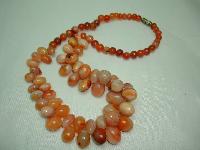 Vintage 50s Carnelian Smooth Bead Garland Drop Necklace