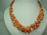 Vintage 50s Carnelian Smooth Bead Garland Drop Necklace