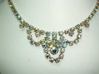 1950s Sparkling Green AB Diamante Cascade Drop Necklace