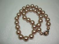 Vintage 50s Soft Gold Glass Faux Pearl Bead Necklace
