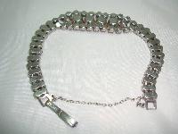Vintage 50s 2 Row Sparkling Pink & AB Diamante Bracelet Signed!