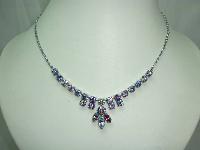 Vintage 30s Sparkling Rhinestone Diamante Drop Necklace