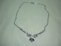 Vintage 30s Sparkling Rhinestone Diamante Drop Necklace