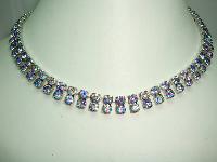Vintage 50s Fab 2 Row AB Rhinestone Diamante Necklace