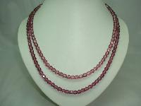 Vintage 50s 2 Row Purple Amethyst Glass Bead Necklace