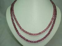 Vintage 50s 2 Row Purple Amethyst Glass Bead Necklace