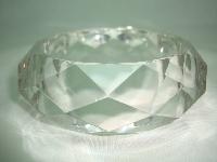 1950s Style Wide Chunky Clear Lucite Faceted Bangle WOW