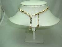 50s Spectacular AB Diamante Black Glass Stone Drop Elaborate Necklace