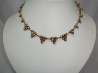 Vintage Art Deco Fab Pink Paste Diamante Triangle Drop Style Necklace