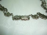 1950s Signed Jewelcraft Ornate Pink Diamante Necklace Brooch Earrings