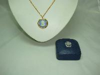 Wedgwood Blue Jasper  Cameo Gold Plated Pendant and Chain Original Box