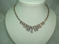 Vintage 30s Art Deco Sparkling Paste Diamante Drop Necklace Quality!