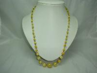 Vintage Art Deco Rolled Gold Link Yellow Star Glass Bead Necklace WOW